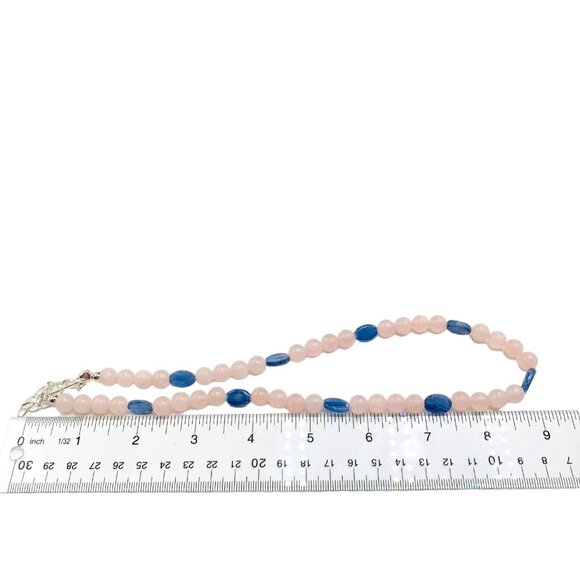 Jay King Mine Finds Womens Necklace Sterling Silver Pink Quartz Blue Pearl - Picture 2 of 2